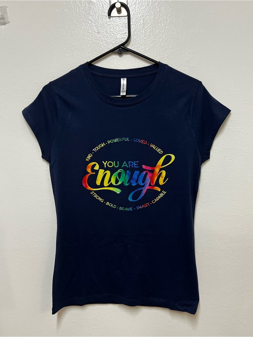"You Are Enough" Navy Tee - Picture 7 of 8